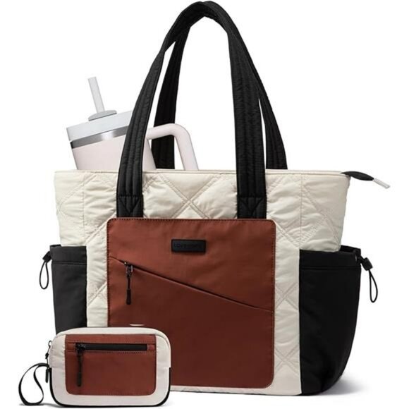 Tote Bag for Women, puffer tote bag for Work Travel Nurse, Lightweight - Picture 7 of 7